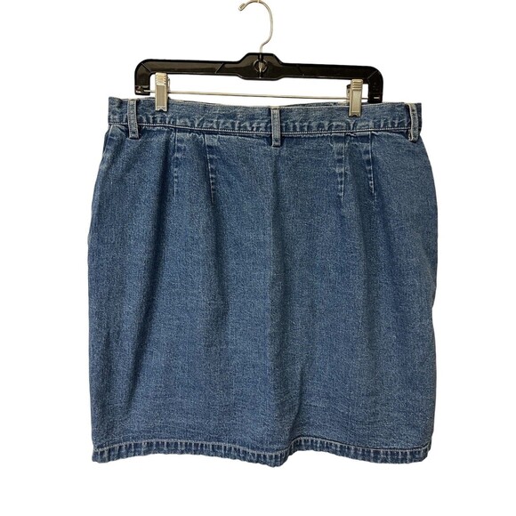 Y2K Eddie Bauer Denim Button Up Jean Skirt Pocket Medium Wash 100% Cotton Sz 18 - Picture 4 of 10